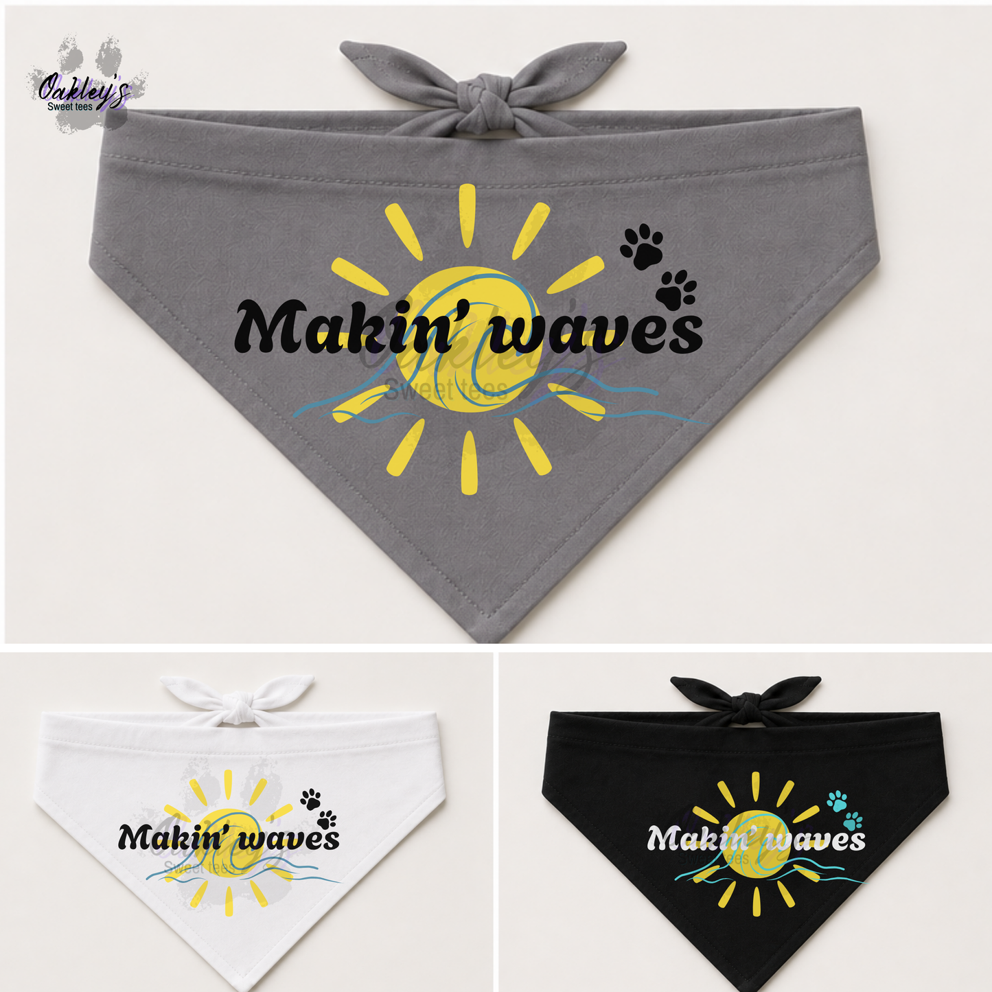 Makin' waves sun bandana | Summer pup collection
