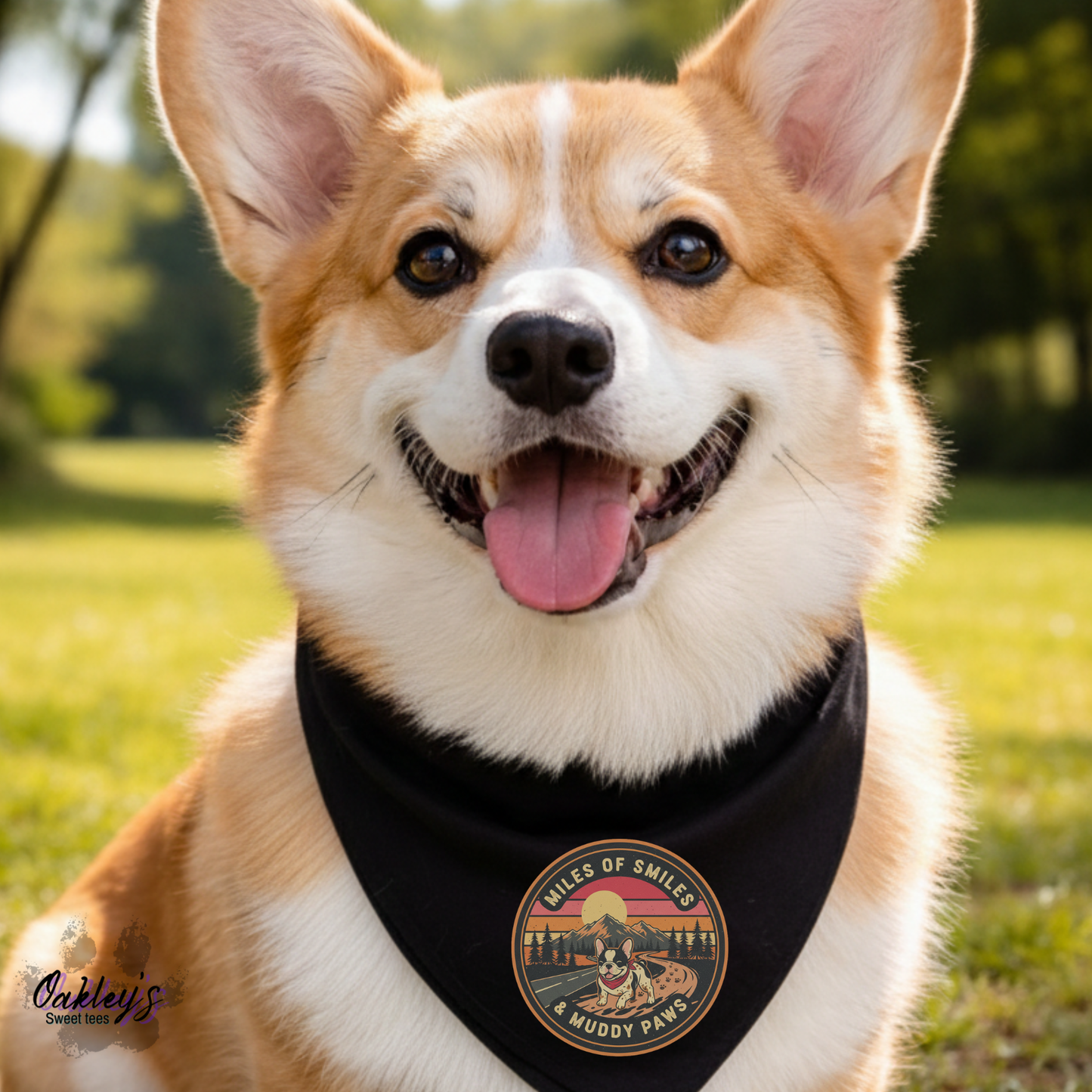 Miles of smiles & muddy paws bandana