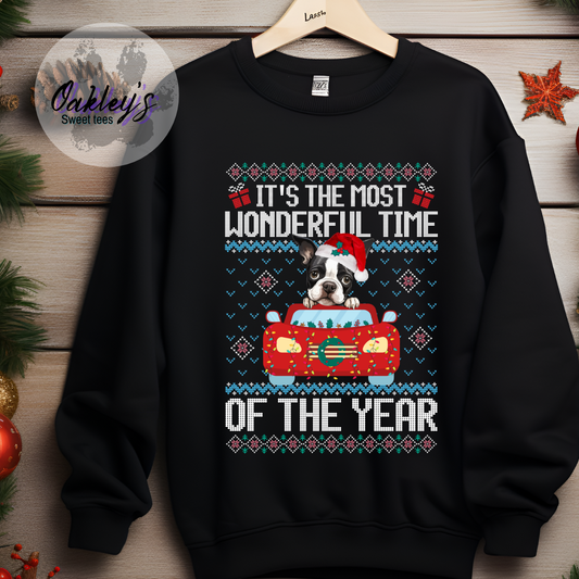 It's the most wonderful time of year - Boston Terrier | Crew neck