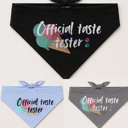 Official taste tester (ice cream) bandana | Summer pup collection