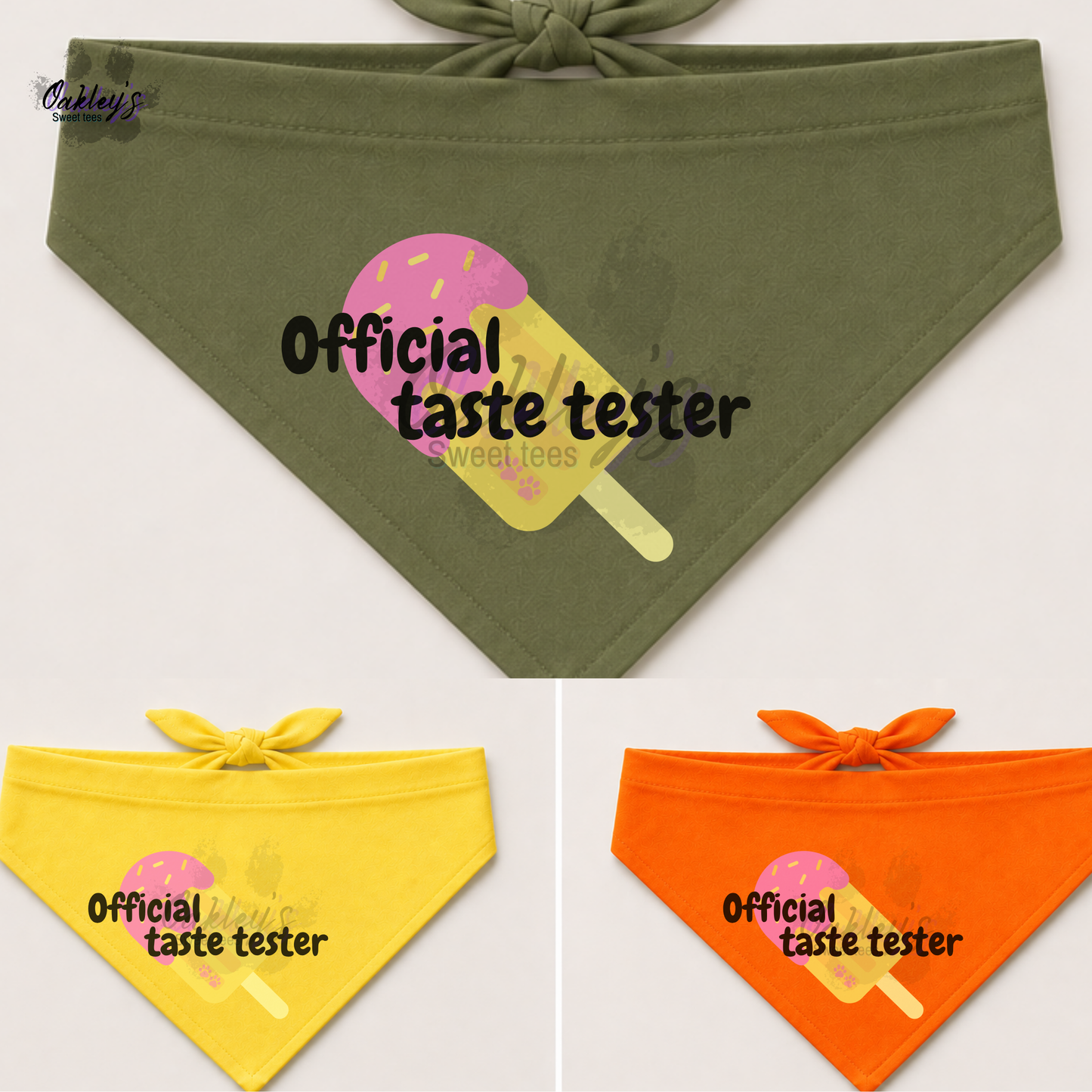 Official taste tester (popsicle) bandana | Summer pup collection