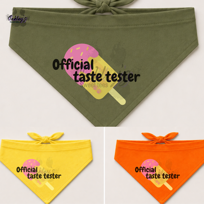 Official taste tester (popsicle) bandana | Summer pup collection