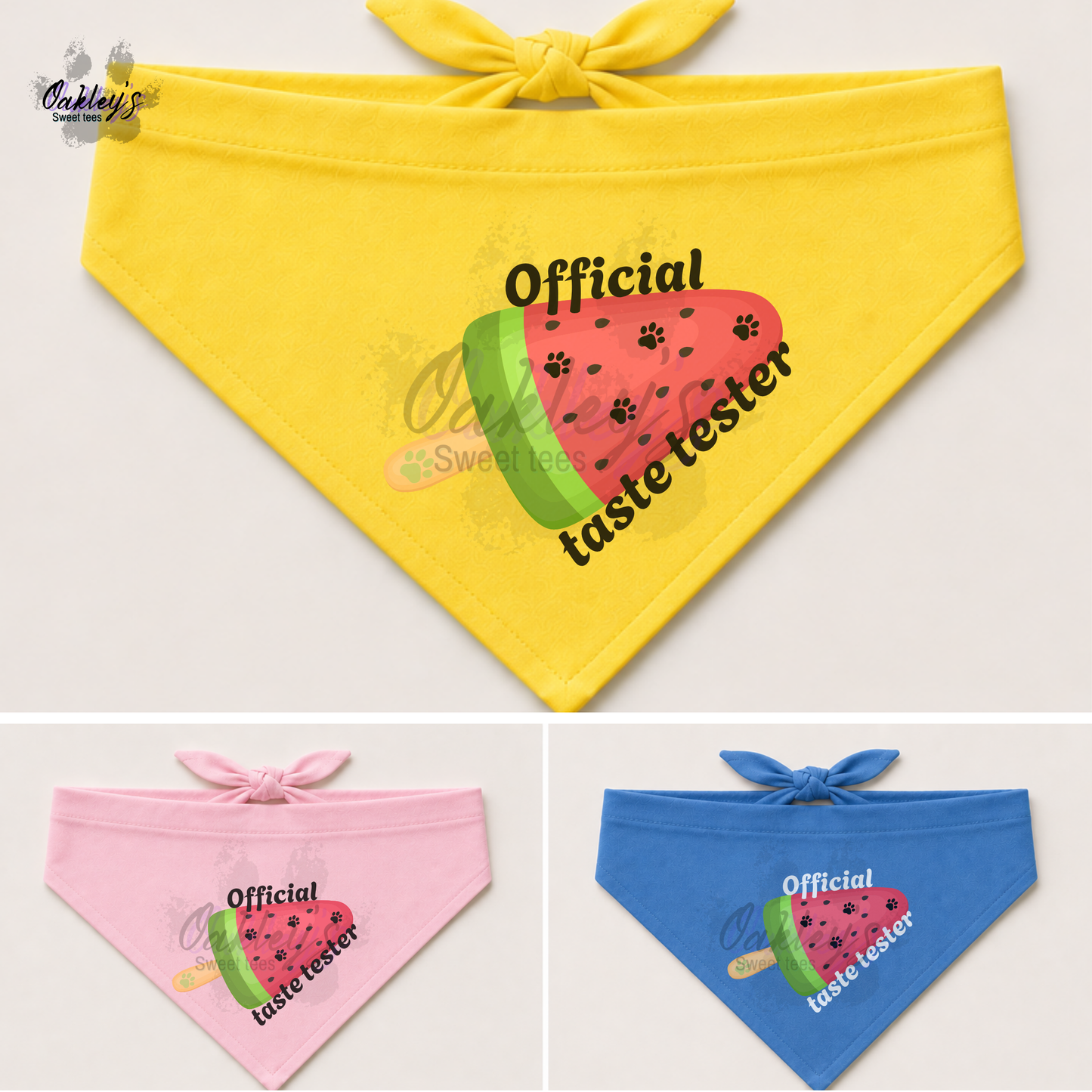 Official taste tester (watermelon) bandana | Summer pup collection
