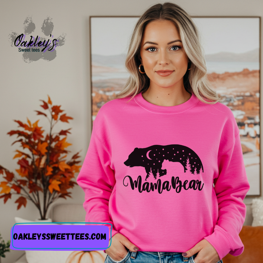 Outdoorsy Mama bear | Crew neck Sweatshirt