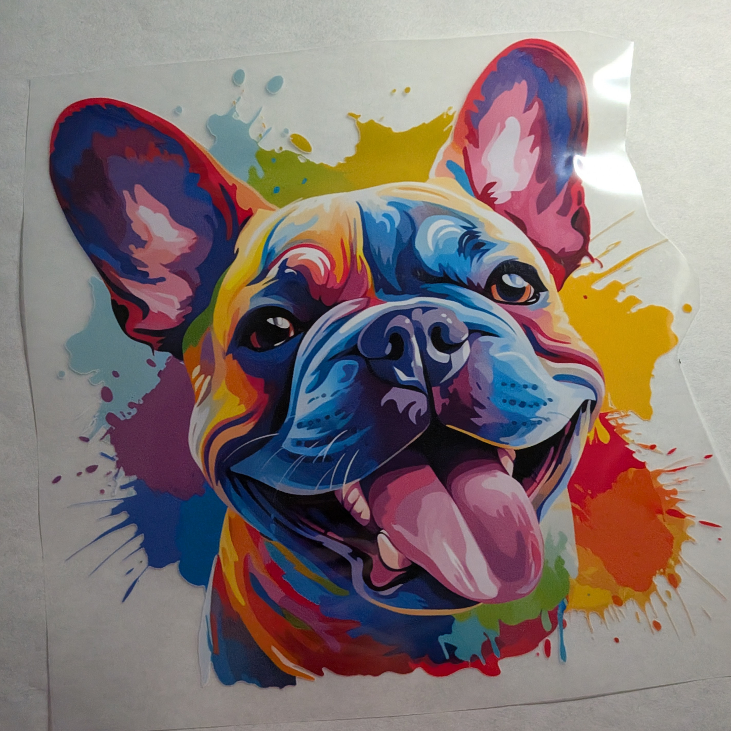 Paint splatter Frenchie : Ready made print T-shirt