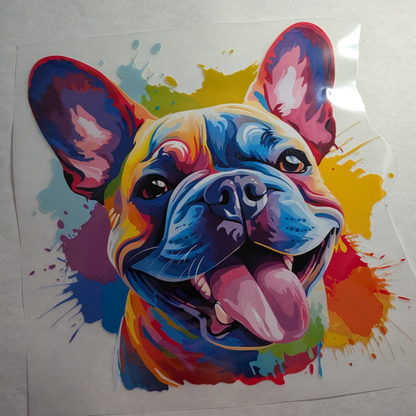 Paint splatter Frenchie : Ready made print T-shirt