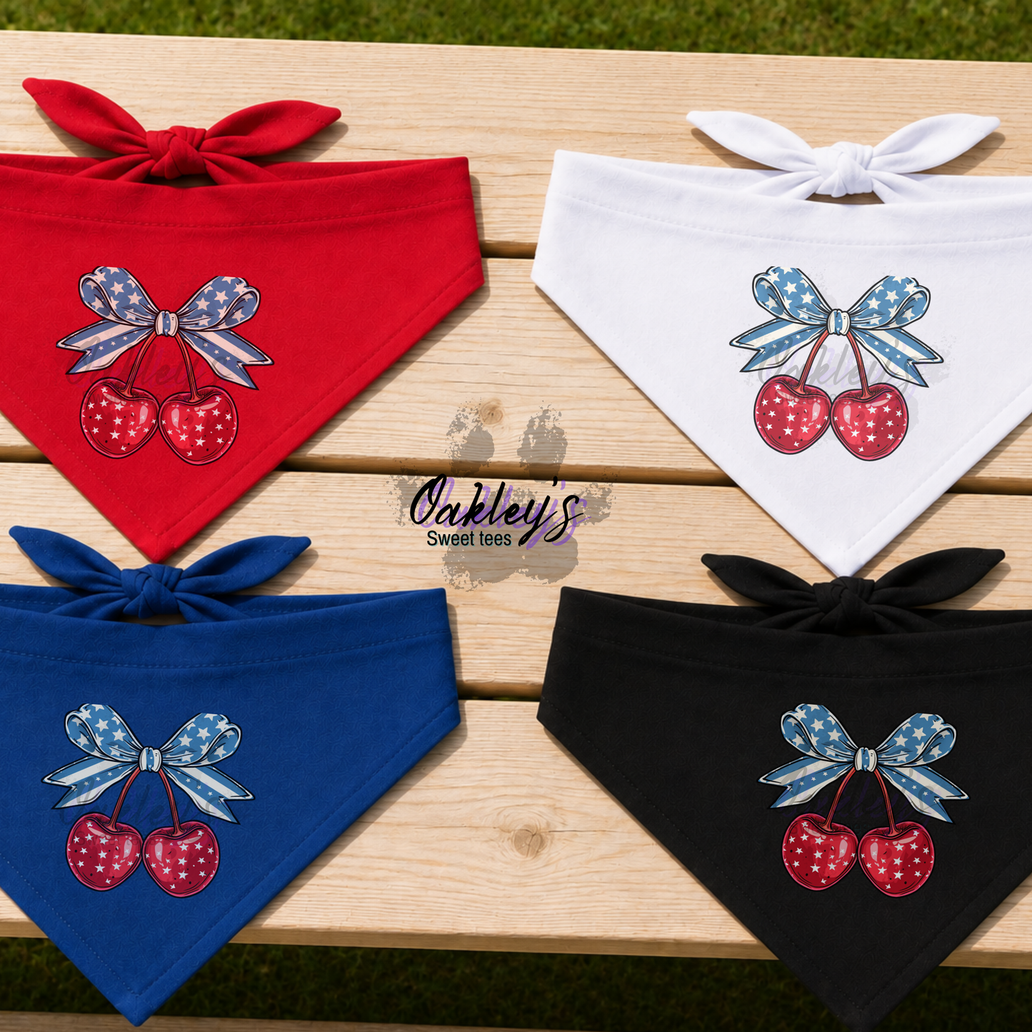 Patriotic cherries bandana | 4th of July