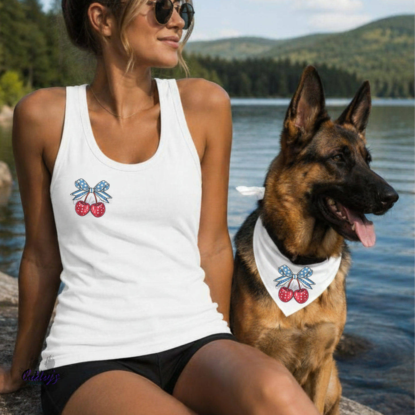 Patriotic cherries bandana | 4th of July