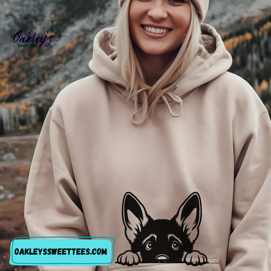 Peeking German Shepherd | hoodie