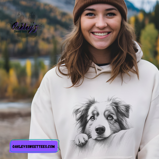 Pencil portrait Aussie | hoodie