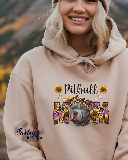 Pitbull Mom sunflower hoodie