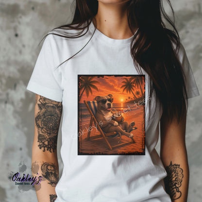 Pitbull - Sunset doggos  | Tee