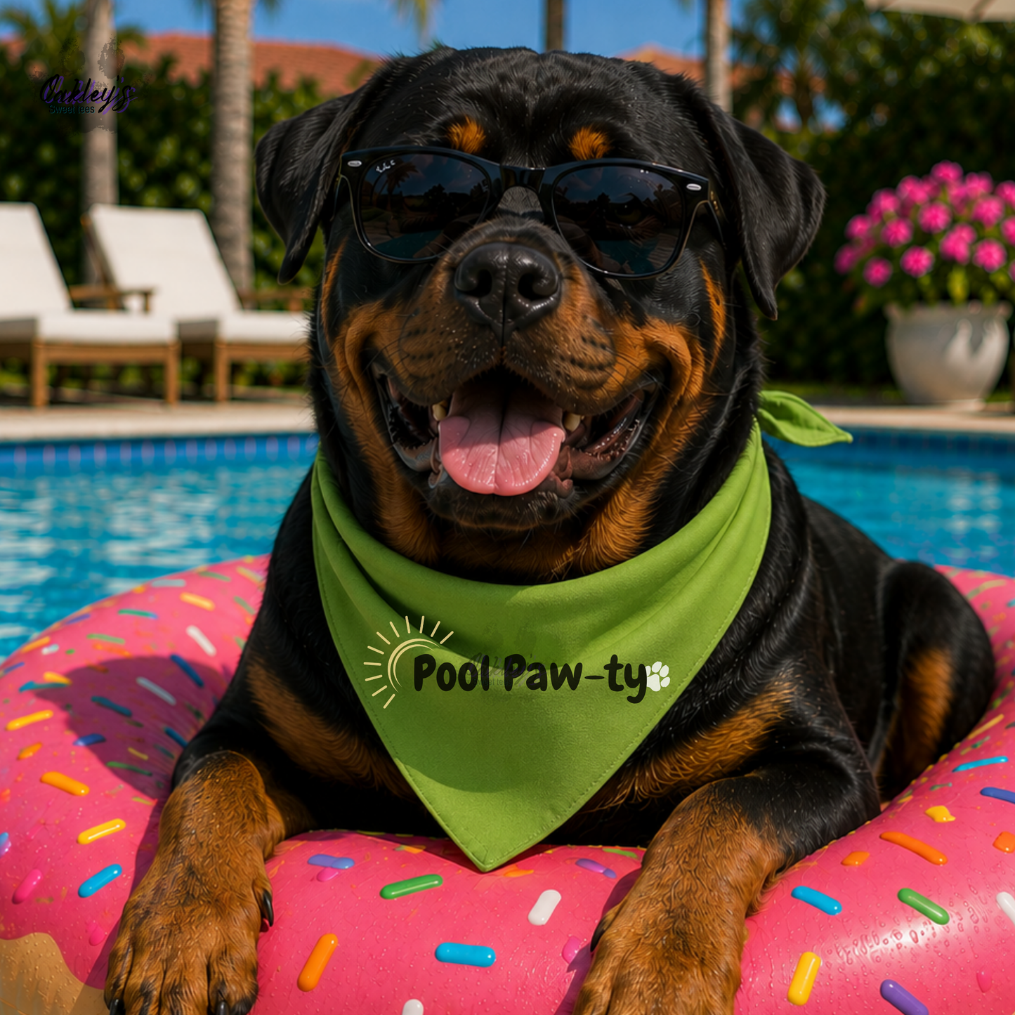 Pool Pawty (sunrise) bandana | Summer pup collection