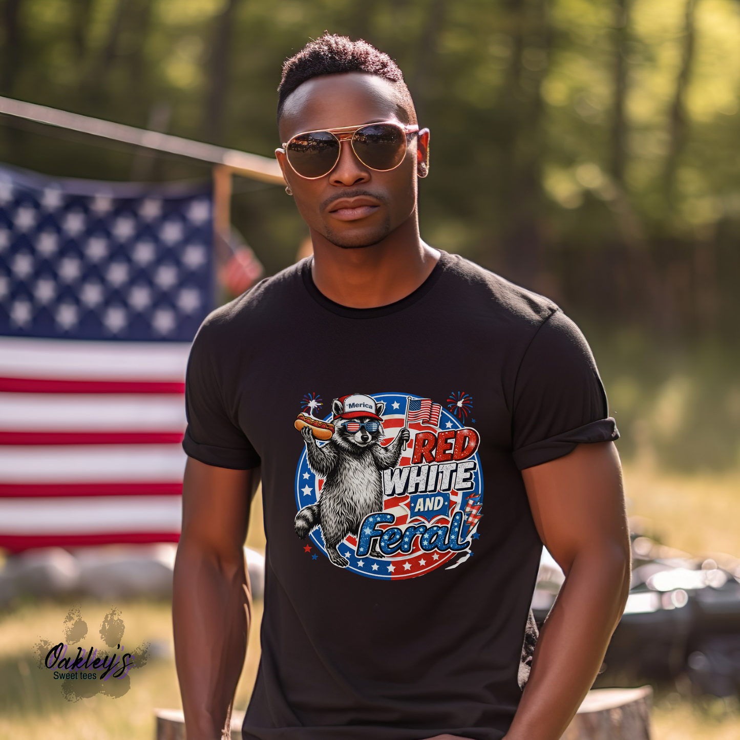 Red, white and feral | Tee