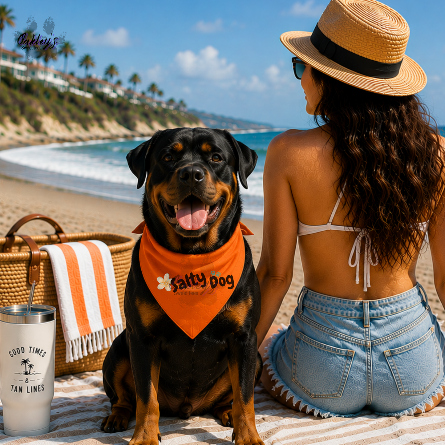 Salty Dog (flower) bandana | Summer pup collection