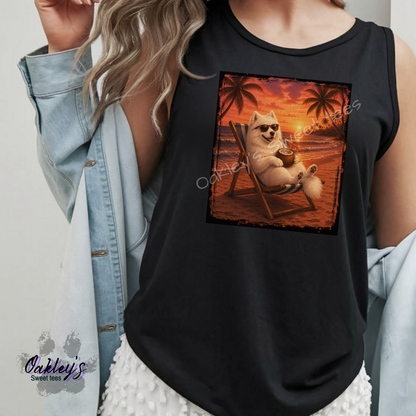 Samoyed - Sunset doggos  | Tank top