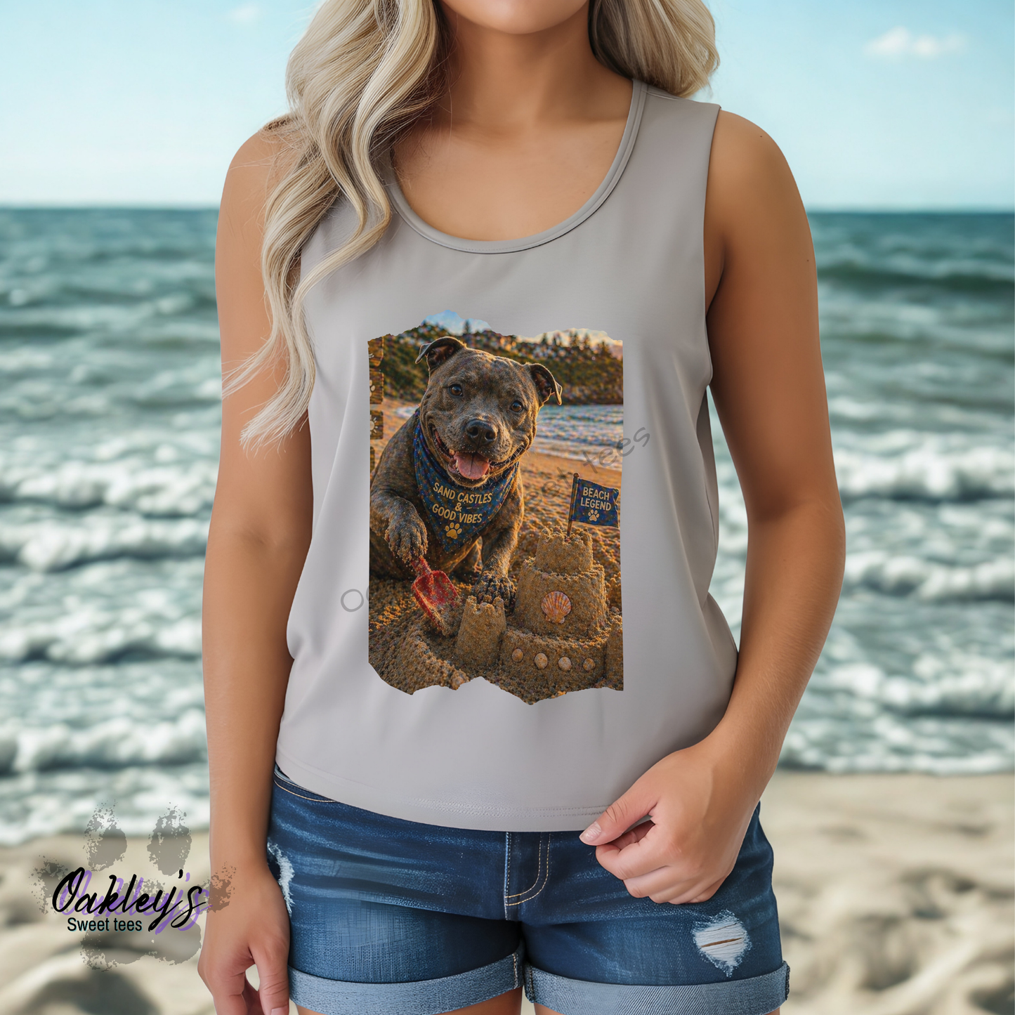 Sand Castle Staffy  | Tank top