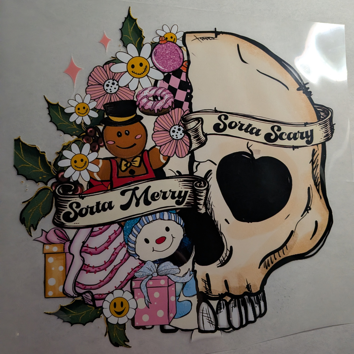 Sorta Merry Sorta Scary Skull : Ready made print T-shirt