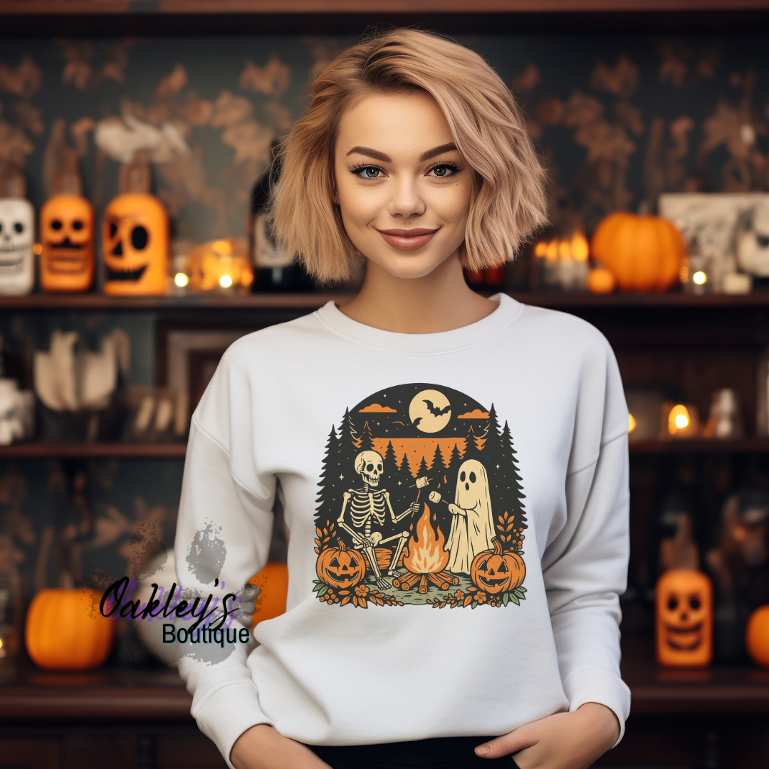 Spooky campfire crew neck