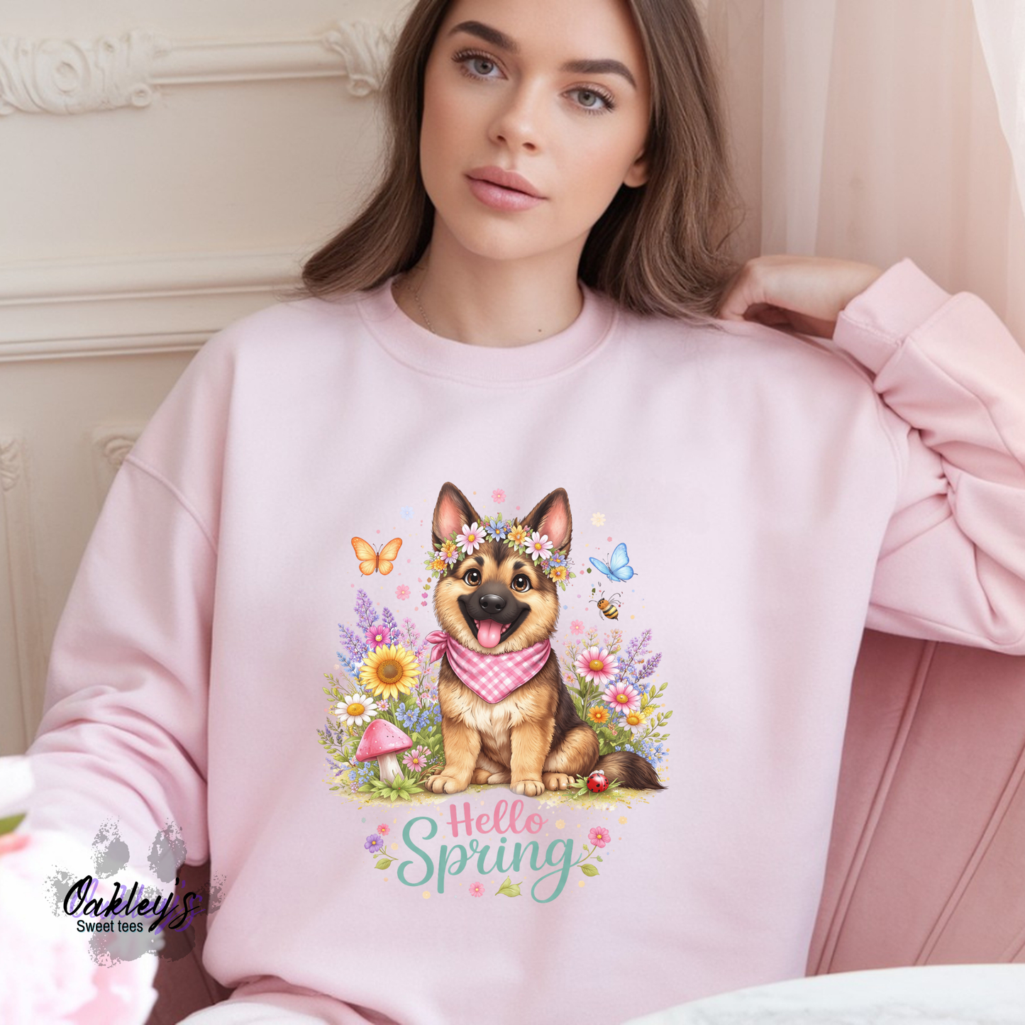 Spring German Shepherd | Crew neck Sweatshirt