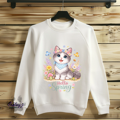 Spring American shorthair | Crew neck Sweatshirt
