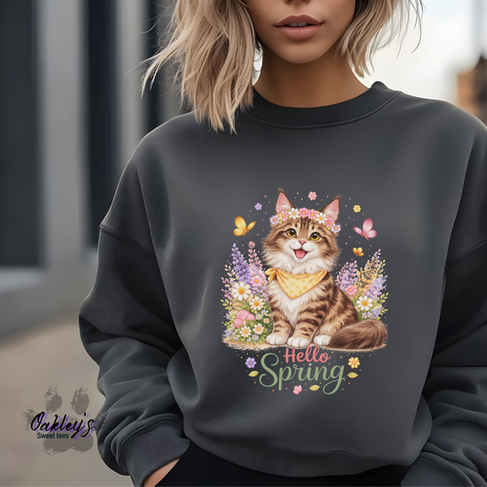 Spring Maine Coon | Crew neck Sweatshirt