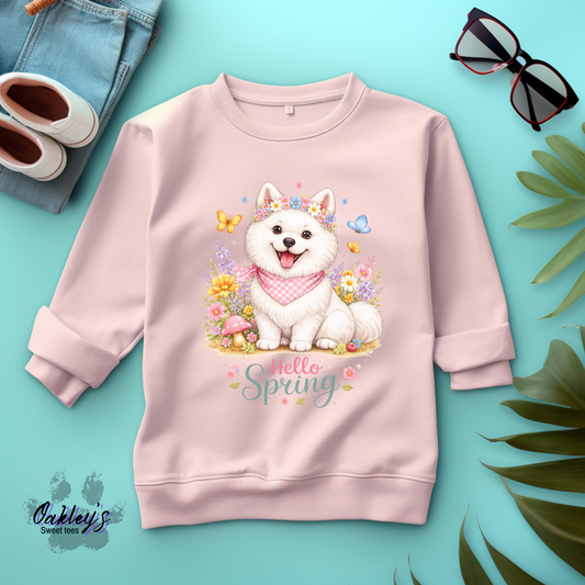 Spring Samoyed | Crew neck Sweatshirt