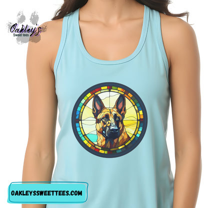 Stained glass portrait German Shepherd | Tank