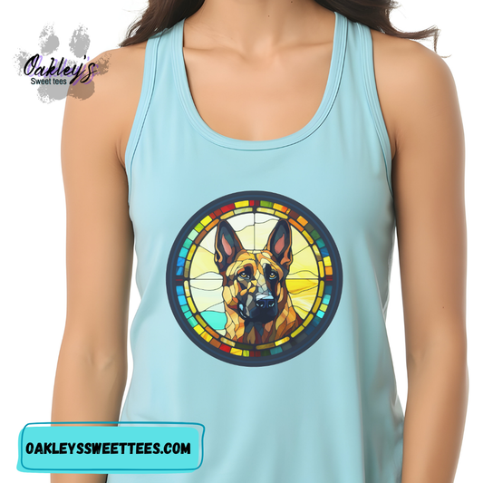 Stained glass portrait German Shepherd | Tank