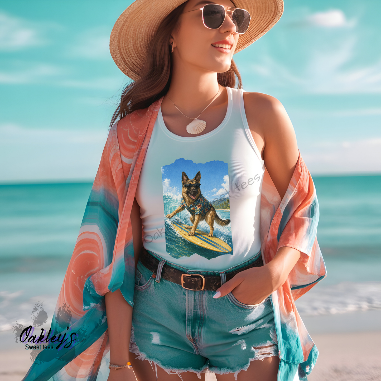 Surfin' German Shepherd  | Tank top