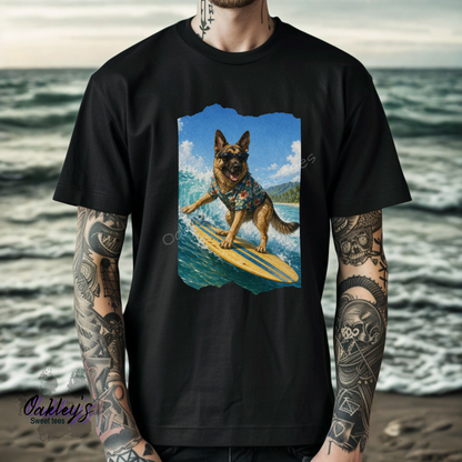 Surfin' German shepherd | Tee