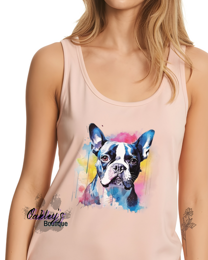Watercolor drip Boston tank