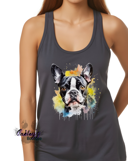 Watercolor splatter Boston tank
