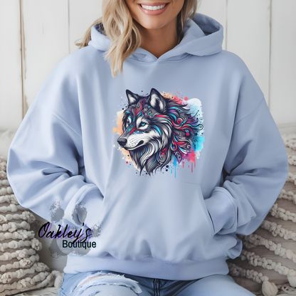 Watercolor tribal Wolf | hoodie