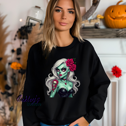 Zombie pinup crew neck
